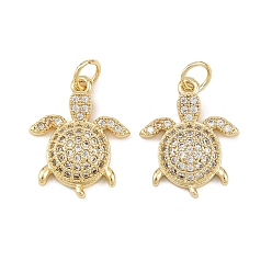 Tortoise Латунные микро проложить кубического циркония подвески, долговечный, стойки покрытие, с целью перехода в кольце, реальный 18 k позолоченный, черепаха, 18.5x14.5x4 мм