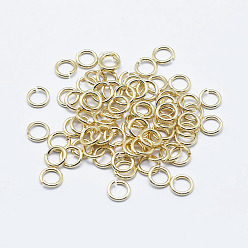 Real 18K Gold Plated Brass Open Jump Rings, Long-Lasting Plated, Nickel Free, Ring, Real 18K Gold Plated, 20 Gauge, 5x0.8mm, Inner Diameter: 3.4mm, about 870pcs/bag, about 50g/bag