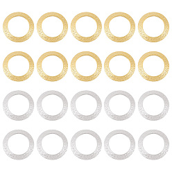 (52) Непрозрачная лаванда 20шт 2 цвета латунные соединительные кольца, без свинца и без кадмия, текстурированное круглое кольцо, разноцветные, 18x2 мм, внутренний диаметр: 12 мм, 10 шт / цвет