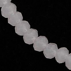 Pink Nachahmung Jade Glas Rondelle Perlen Stränge, facettiert, rosa, 3x2 mm, Bohrung: 1 mm, ca. 138 Stk. / Strang, 12.9 Zoll