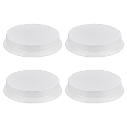 Белый Плоская круглая полимерная глина подставка для дисплея, для фигурки, миниатюры, модели, фигурки, белые, 6.5x1.2 см