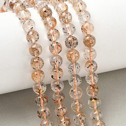 Herkimer Diamond Нити натуральных алмазных бусин херкимер, круглые, 6 мм, отверстие : 0.8 мм, около 58 шт / нитка, 15.16'' (38.5 см)