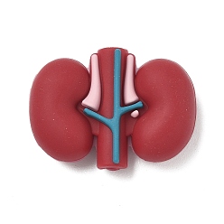 Красный Силиконовые бусины, фокусные бусы, почка, красные, 22.5x31x9 мм, отверстие : 2 мм