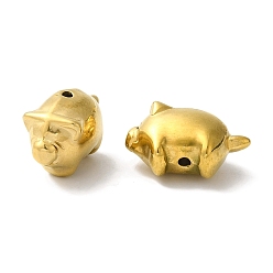 Золотой 304 из нержавеющей стали бусы, свинья, золотые, 10x16x7.5 мм, отверстие : 1.2 мм