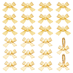 Золотой 60 шт 2 стили латунные подвески, бантом, для серьги-подвески, золотые, 10.5~11x15~16x3.5~4 мм, отверстие : 1.2 мм, 30 шт / стиль