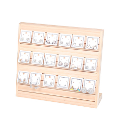 Moccasin Wood Earring Display Stands, for Shows Earring Holders Multiple Business Card Holder Display, Moccasin, 8.2x32x26.4cm