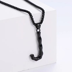 Letter J Стильные ожерелья с подвесками из нержавеющей стали, чёрные, буква J