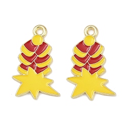Другие Подвески из эмалевого сплава на Новый год, золотые, фейерверк, 24x15.5x1.5 мм, отверстие : 1.8 мм