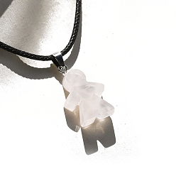 Розовый Кварц Природного розового кварца подвески, очарование мальчика, платина, 20x16x5 мм