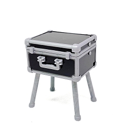 Черный Пластиковая коробка для косметики миниатюрные украшения, аксессуары для кукольного домика с микро-ландшафтом, притворяясь опорными украшениями, чёрные, 46x36x50 мм