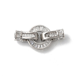 Платина Покрытие стойки круглое кольцо латунь микропаве фианиты складные застежки, долговечный, без свинца и без кадмия, платина, 23 мм