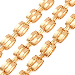 Golden 304 Stainless Steel Link Chains, Unwelded, with304 Stainless Steel Cushion Link Chains, Unwelded, with Spool, Golden, 8x6mm