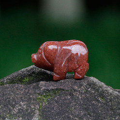 Фиолетовый Авантюрин Натуральный фиолетовый авантюрин скульптура витрина украшения, для домашнего офисного стола, свинья, 15~18x25~27x12 мм