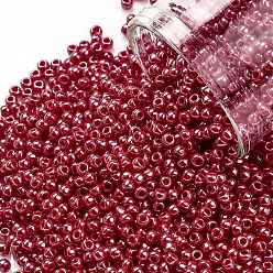 (125) Opaque Luster Cherry TOHO Round Seed Beads, Japanese Seed Beads, (125) Opaque Luster Cherry, 11/0, 2.2mm, Hole: 0.8mm, about 50000pcs/pound