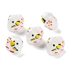 Белый Бусины лэмпворк , слон, белые, 11x14x10 мм, отверстие : 1.4 мм