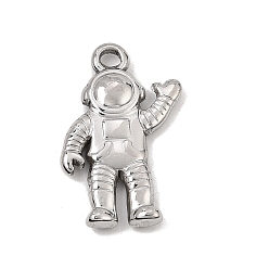Stainless Steel Color 304 Stainless Steel Pendants, Spaceman Charms, Stainless Steel Color, 24x15.5x3mm, Hole: 2.5mm