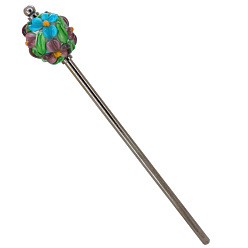 Lila Haarstäbe aus Lampwork und Messing, Haarschmuck für Frauen und Mädchen, lila, 155x25 mm
