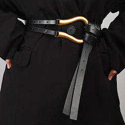 Черный Ремни-цепочки из искусственной кожи с застежками из золотистого сплава, чёрные, 1250 мм