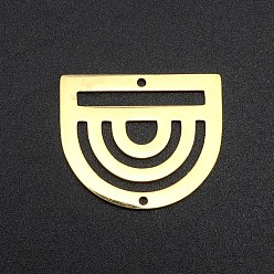 Настоящее золото 18K 201 из нержавеющей стали Компоненты для люстр ссылки, арочная форма, лазерная резка, реальный 18 k позолоченный, 20x23.5x1 мм, отверстие : 1.4 мм