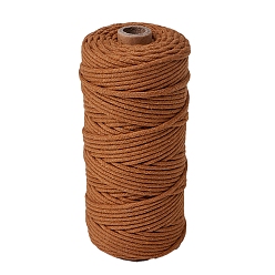 Седло Коричневый Хлопковый шнур макраме, круглая веревка макраме для настенных вешалок, украшения в стиле бохо, макраме своими руками, седло коричневый, 3 мм, около 54.68 ярдов (50 м) / рулон