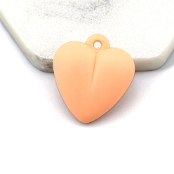 Оранжевый Пластиковые подвески, сердце, оранжевые, 35x32 мм