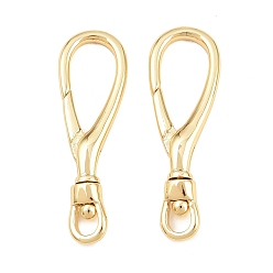 Real 18K Gold Plated Brass Swivel Lobster Claw Clasps, Swivel Snap Hook, Cadmium Free & Lead Free, Long-Lasting Plated, Rack Plating, Real 18K Gold Plated, 31x10x4mm, Hole: 3.5x2.5mm