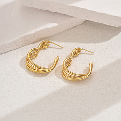 Золотой Винтажные многослойные серьги-гвоздики в форме сердца из нержавеющей стали, золотые, 201 мм