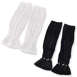 (52) Непрозрачная лаванда 2 пары 2 цветные глазурованные марлевые длинные нарукавники, солнцезащитные рукава, с пластиковой имитацией жемчуга, разноцветные, 475x145x9 мм, 1 пара / цвет