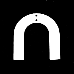 Нержавеющая Сталь Цвет Устойчивые к потускнению 201 нержавеющая сталь 2 подвески с петлями, лазерная резка, арка, цвет нержавеющей стали, 34x31x1 мм, отверстие : 1.5 мм