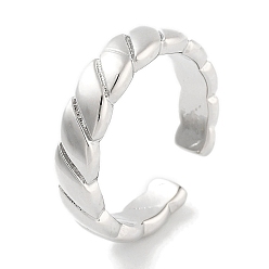 Платина Латунные открытые манжеты для женщин, долговечный, без свинца и без кадмия, платина, 4.7 мм, регулируемый