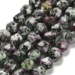 Джаспер Кунжут Окрашенные натуральные кунжутные нитки из бисера яшмы, звезды вырезать круглые бусы, граненые, 9.5~10x9~10x9~10 мм, отверстие : 1~1.2 мм, около 36~38 шт / нитка, 13.58~14.37'' (34.5~36.5 см)