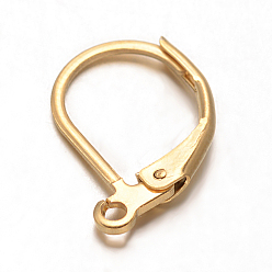 Золотой Ионное покрытие (ip) 304 детали серьги с откидной крышкой из нержавеющей стали, с петлей, золотые, 16x10x0.8 мм, штифты : 0.7x0.6 мм, отверстие : 1 мм