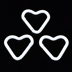 Белый Алюминиевые пружинные кольца ворот, сердце, белые, 40.2~42x43~44x4.5~6 мм