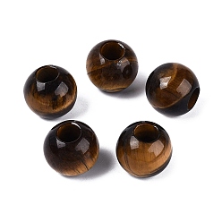 Тигровый глаз Натуральные бусины с тигровым глазом, гладкая рондель, бусины с большим отверстием, 20~20.5x17~18 мм, отверстие : 7.5~8.5 мм
