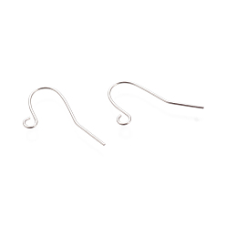 Stainless Steel Color 304 Stainless Steel Earring Hooks, with Horizontal Loop, Stainless Steel Color, 17x19mm, Hole: 2mm, 20 Gauge, Pin: 0.8mm