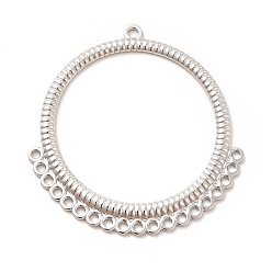 Нержавеющая Сталь Цвет Не тускнеет 304 компоненты люстры из нержавеющей стали ссылки, рифленое круглое кольцо, цвет нержавеющей стали, 45.5x43.5x2 мм, Отверстие : 1.6 мм & 2 мм