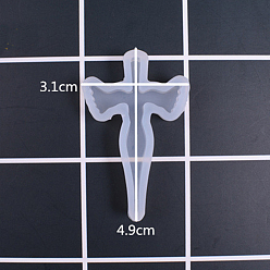 Белый Силиконовые формы, подвесные формы, для уф-смолы, изготовление ювелирных изделий из эпоксидной смолы, крестик, белые, 49x31 мм, Внутренний диаметр: 45x22x5 мм.