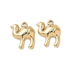 Настоящее золото 18K 304 подвески из нержавеющей стали, ионное покрытие (ip), очарование верблюда, реальный 18 k позолоченный, 17x16x3 мм, отверстие : 1.4 мм