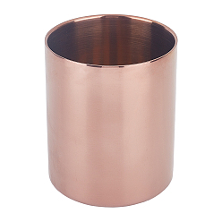 Rose Gold Stainless Steel Candle Cups, Column, Rose Gold, 8.2x9.9cm, Inner Diameter: 7.8cm