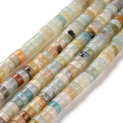 Flower Amazonite Натуральный цветок амазонитовые бусины пряди, Heishi бусы, Плоский круглый / диск, 6x3 мм, отверстие : 1.2 мм, около 117 шт / нитка, 14.69'' (37.3 см)