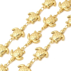 Золотой 304 Цепи из нержавеющей стали с черепаховым плетением, пайки, с катушкой, долговечный, золотые, 19.5x15x5 мм