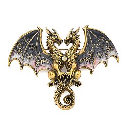 Античное Золото Эмалевые булавки птерозавров, булавки из сплава для лацканов одежды рюкзака, античное золото , 57x76 мм