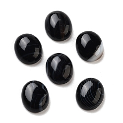 (946F)Морозный цвет внутри  Жонкиль / Непрозрачная зеленая подкладка Кабошоны из натурального окрашенного и нагретого черного агата, овальные, 12x10x4.5 мм