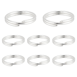 Silver 8Pcs 925 Sterling Silver Split Jump Rings, Double Loop Jump Rings, Round Rings, Silver, 8x1.5mm, Inner Diameter: 7mm