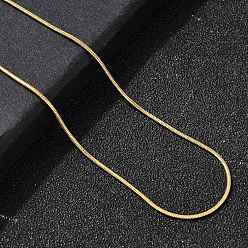 Настоящее золото 18K 1мм 304 ожерелья из круглой цепочки-змейки из нержавеющей стали для женщин, ионное покрытие (ip), реальный 18 k позолоченный, 20.16 дюйм (51.2 см)