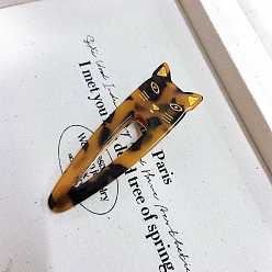 Шоколадный Заколки для волос из кожи аллигатора в форме кошки из ацетата целлюлозы (смола), аксессуары для волос для девочек женщин, цвет шоколада, 73 мм