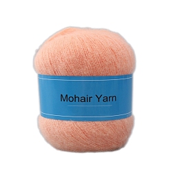 Легкий Лосось Пряжа для вязания, пряжа мохер, для пледов подушки поделки из пряжи крючком, светлый померанцевый, 1 мм, около 50г/моток