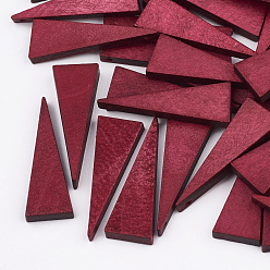 Crimson Pear Wood Pendants, Dyed, Triangle, Crimson, 40x14x4~5mm, Hole: 1.6mm
