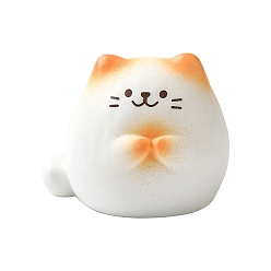 Белый Завистливый кот скульптура из смолы витрина украшения, белые, 23.5x22x19 мм