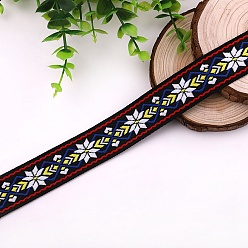 Малиновый 15 полиэстеровая жаккардовая лента с цветком в форме ромба, малиновый, 1 дюйм (25 мм)